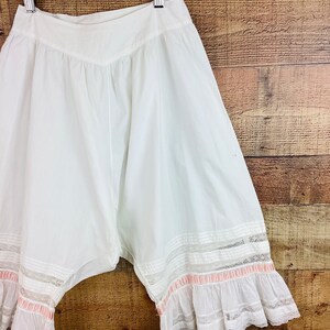 Vintage Antique 1900s EDWARDIAN / VICTORIAN White Cotton & LACE Bloomers image 4