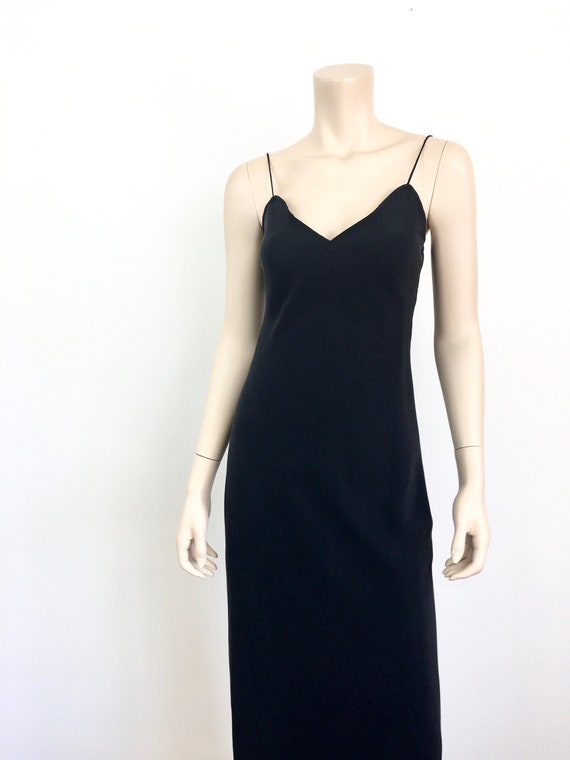Vintage 1990s BLACK Bias Cut SILK Minimalist Slip