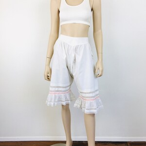 Vintage Antique 1900s EDWARDIAN / VICTORIAN White Cotton & LACE Bloomers