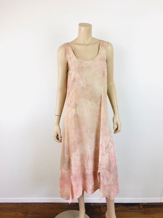 Vintage 1990s Muted TIE DYE Effect LOOSE Fit Crin… - image 4