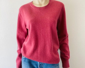 Vintage 1990s DUSTY PINK CASHMERE Pullover Oversized Slouchy Fit Sweater Mens / Womens