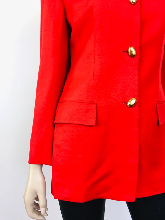 Vintage 1980s CHRISTIAN DIOR Bright Red Matte Gol… - image 6