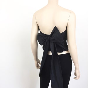 ARMANI Pleated Strapless BUSTIER CORSET Top with Bow Tie image 4