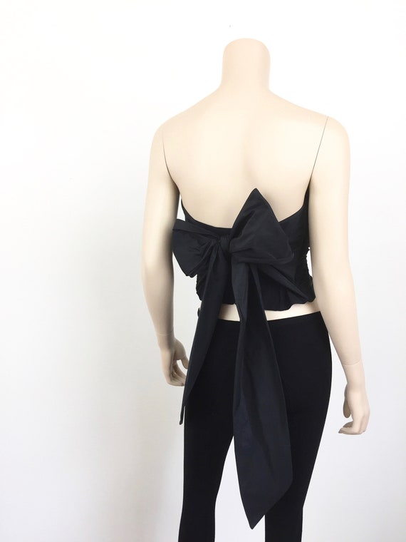 ARMANI Pleated Strapless BUSTIER CORSET Top with … - image 4
