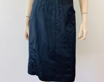 JIL SANDER Black SUNBURST Pattern Seam Minimalist Silk Skirt