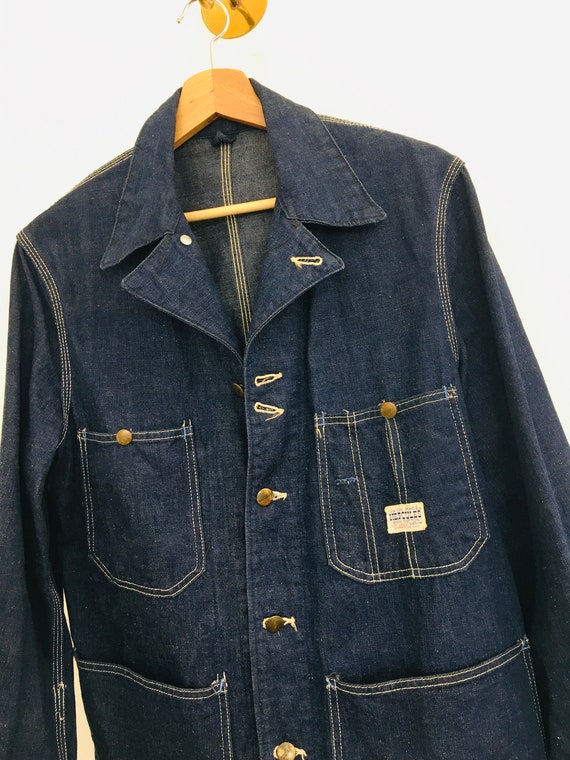 Vintage 1950s HERCULES Denim CHORE JACKET 4 Pocket De… - Gem