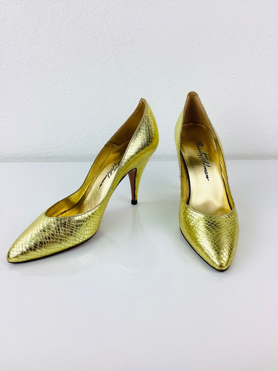 Vintage 1980s BEVERLY FELDMAN Gold METALLIC Snake… - image 1