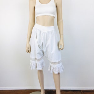 Vintage Antique 1900s EDWARDIAN / VICTORIAN White Cotton & LACE Bloomers