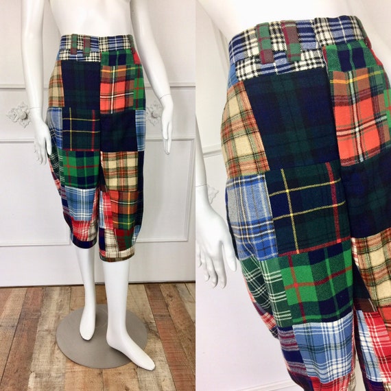 70s Vintage PATCHWORK PLAID Knickers Pants 1970s