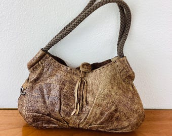 Vintage Henry Beguelin Tote Leather Bag // Brown Top Handle