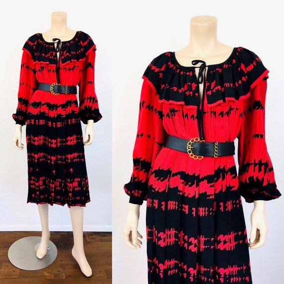 Vintage 1980s TED LAPIDUS Big BALLOON Sleeve Pleat