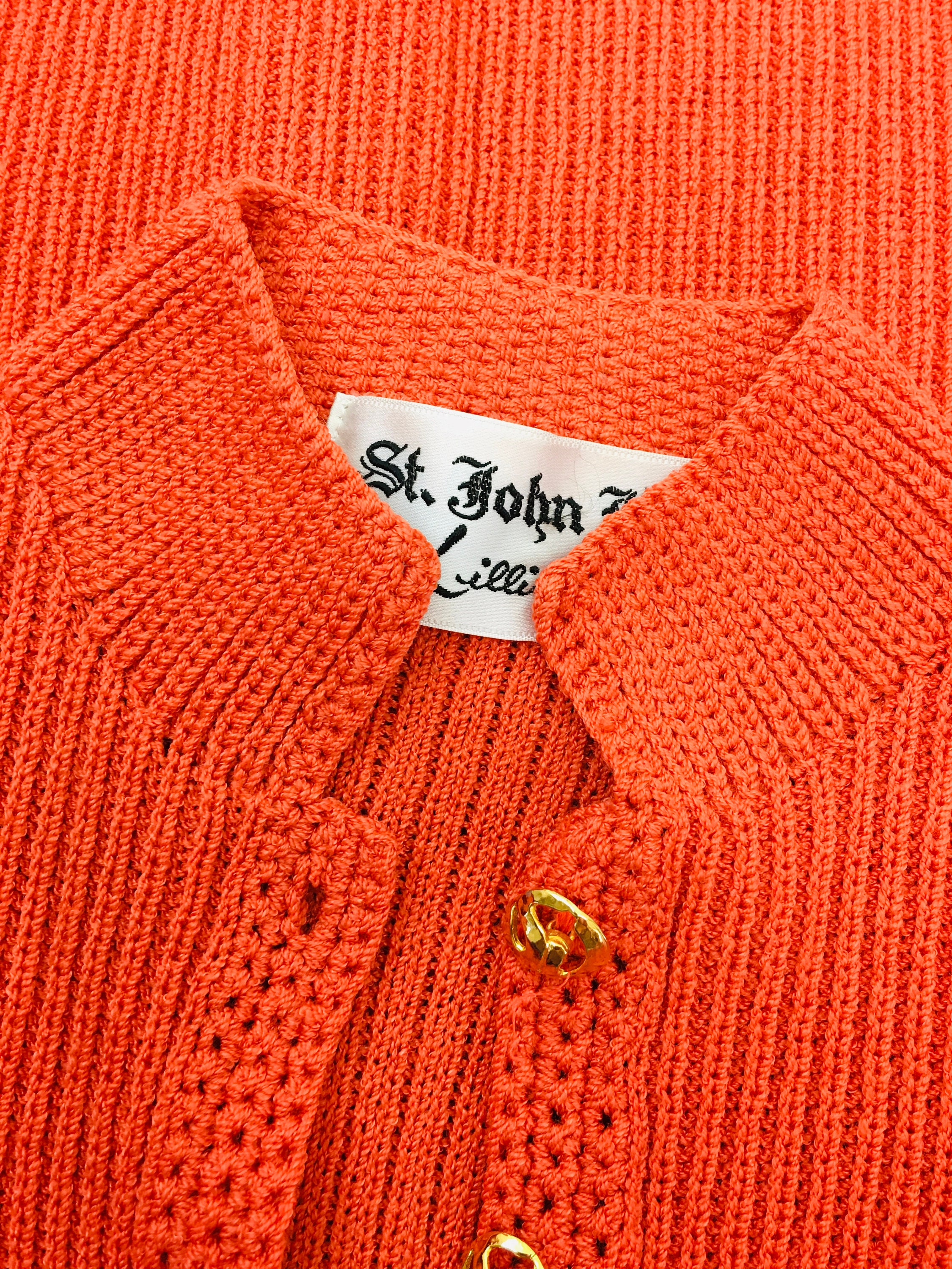 Vintage 1970s ST JOHN KNITS / Lillie Rubin Orange Ribbed Etsy