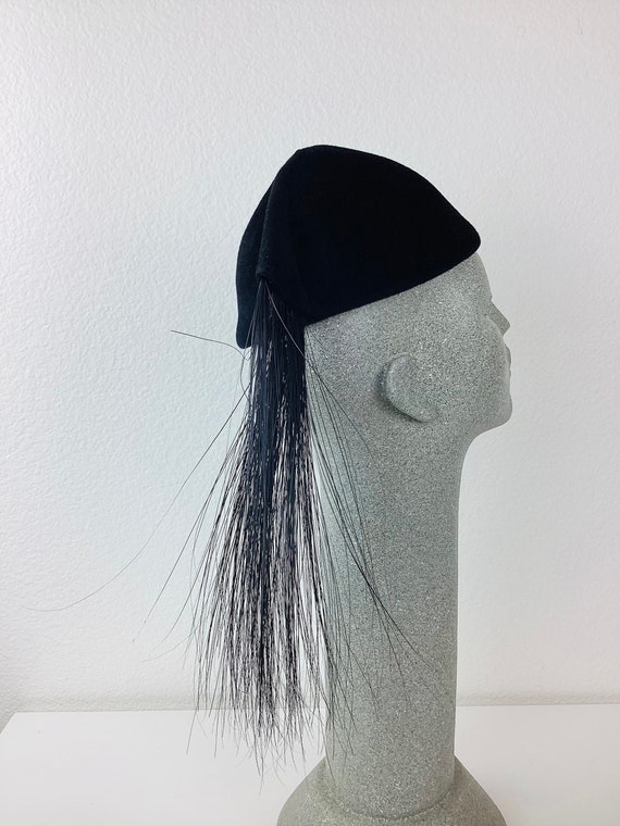 Vintage 1960s AVANT GARDE Black ZEBRA Hair Sculpt… - image 5