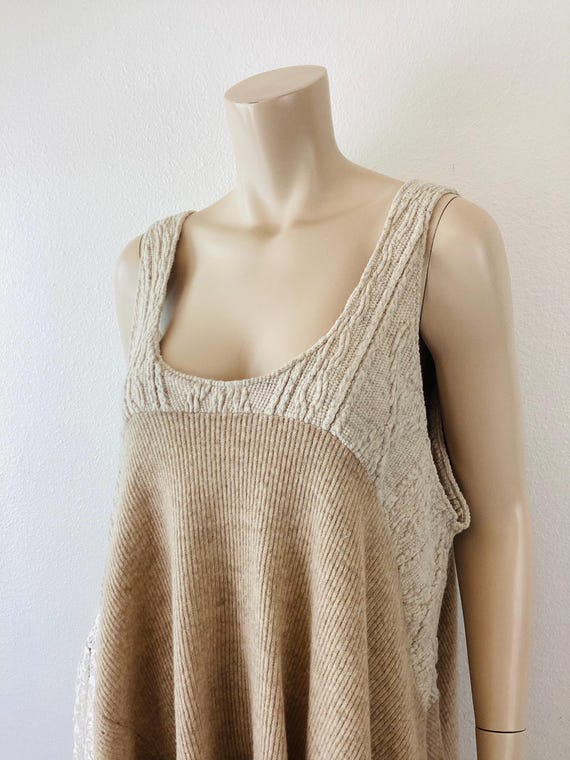 AGURI PATCHWORK Wool SWEATER Oversized Trapeze Ju… - image 3