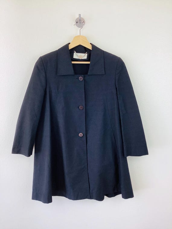 Stella McCartney, STELLA McCARTNEY Black MINIMALIST A-Line Coat Jacket / Future Vintage / 2000s
