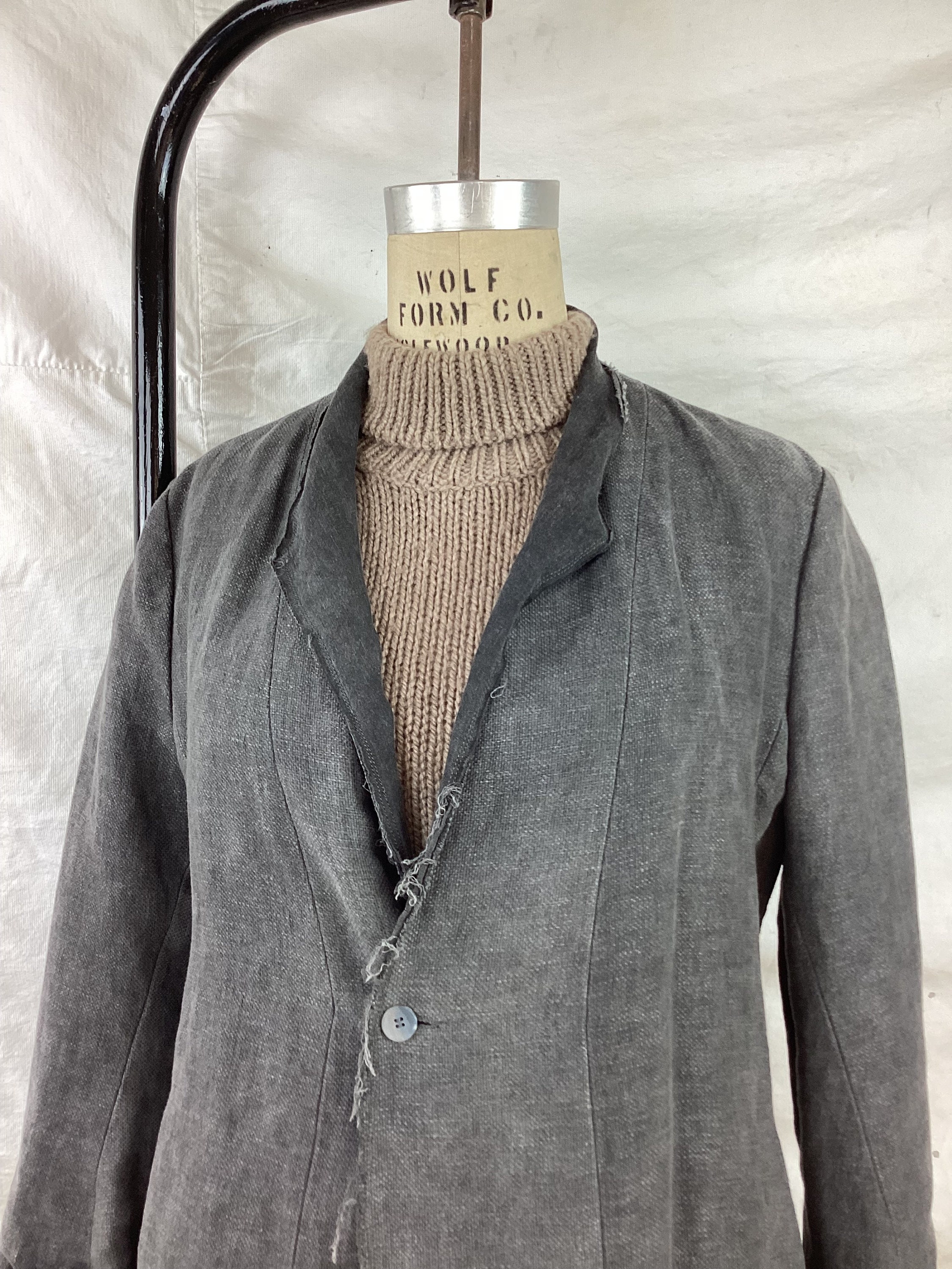 Poeme Bohemien リネンアトリエコート POEME BOHEMIEN Raw Edge Deconstructed Reversible Linen