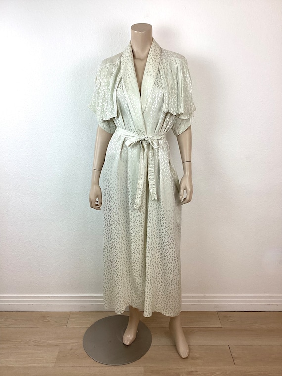 Vintage SILK CHARMEUSE Dressing Robe Duster / Vin… - image 2