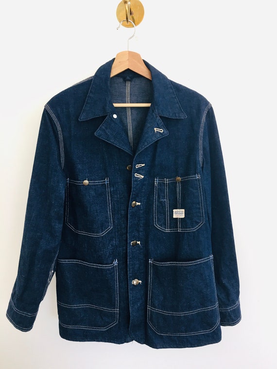 Vintage 1950s HERCULES Denim CHORE JACKET 4 Pocket De… - Gem