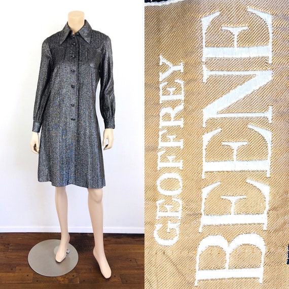 Vintage 1960s GEOFFREY BEENE Silver METALLIC Mod … - image 1