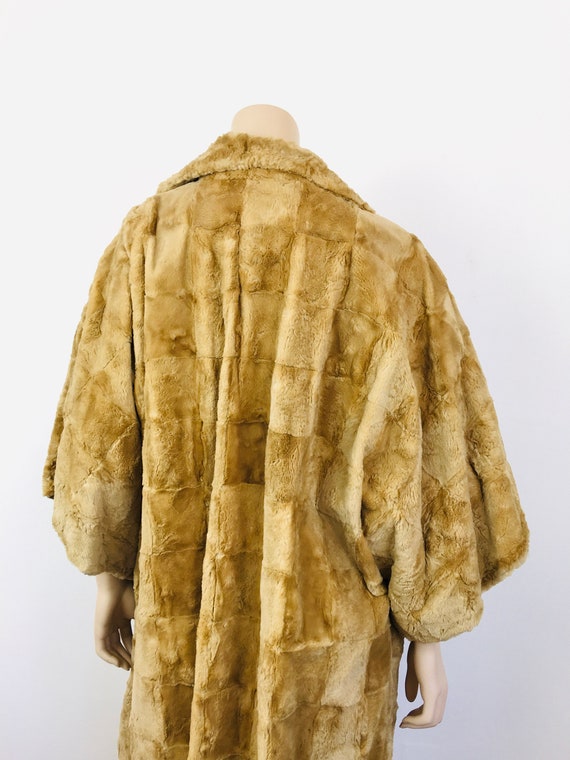 Vintage 1970s PATCHWORK SHEARED FUR Kimono Sleeve… - image 10