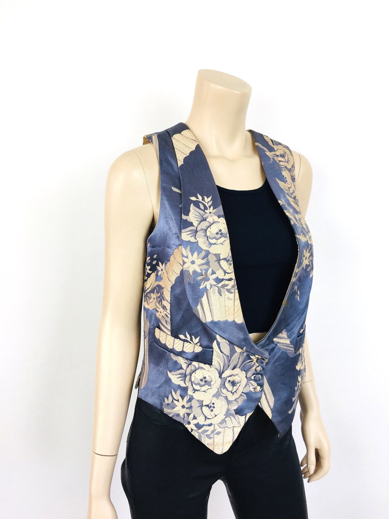 Vintage 1990s 40s Style BROCADE Drapes ANTIQUE Style Vest / Top Yvonne O'Gara image 5