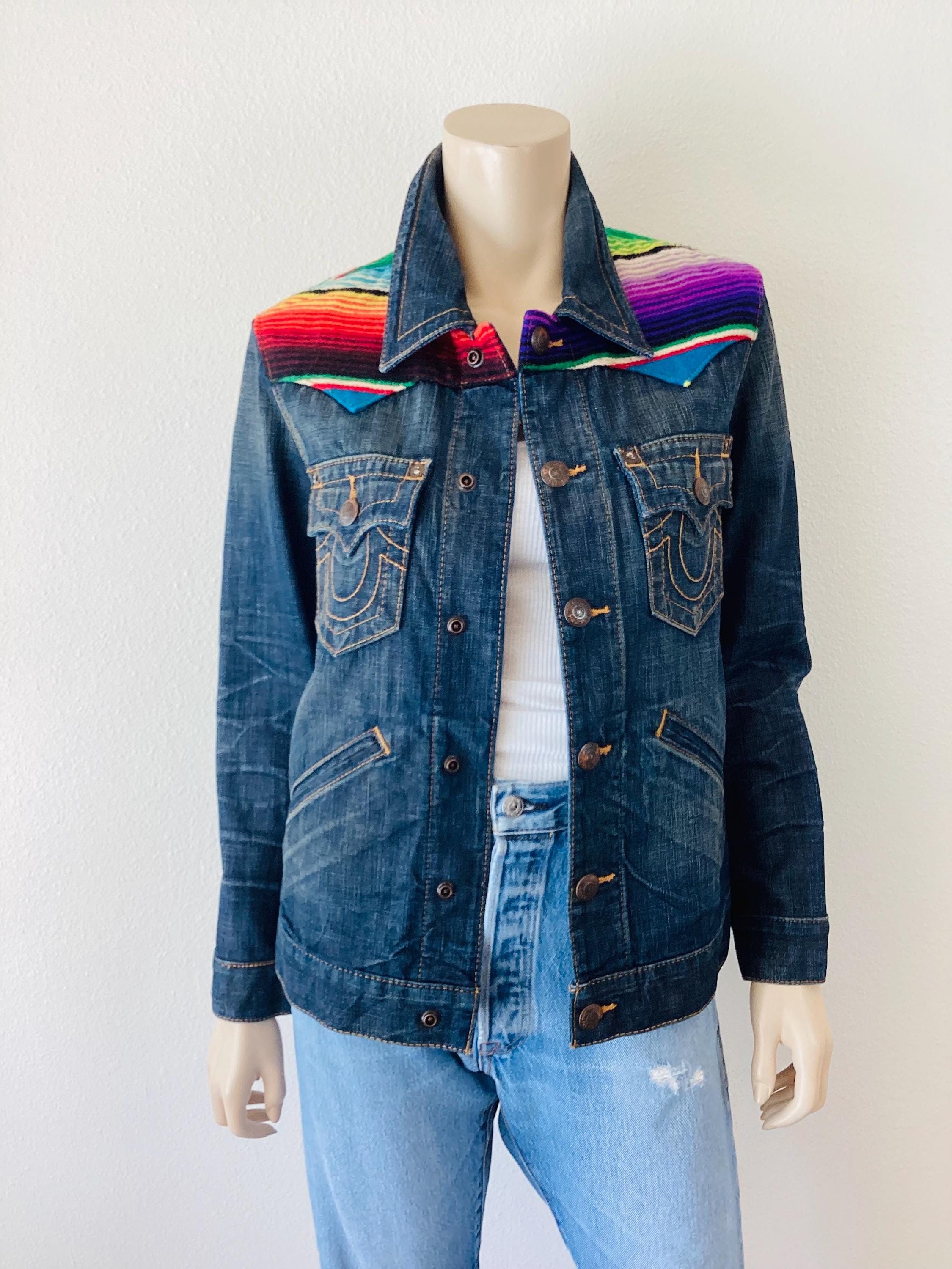 TRUE RELIGION Denim & SERAPE Jean Jacket - Etsy