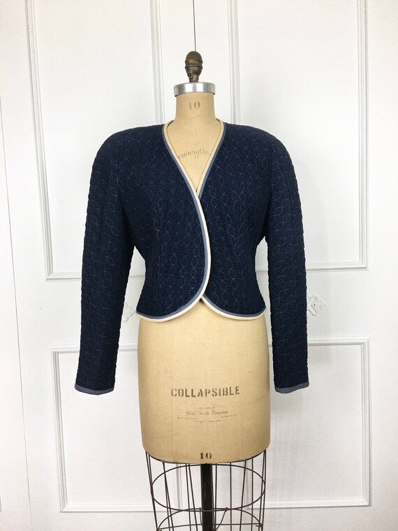 1980s Vintage QUILTED Embroidered CORDUROY Cropped