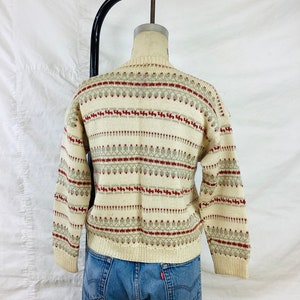 Vintage 1950s NOWEGIAN / NORWAY Knit Metal Button Front Cardigan Sweater image 7