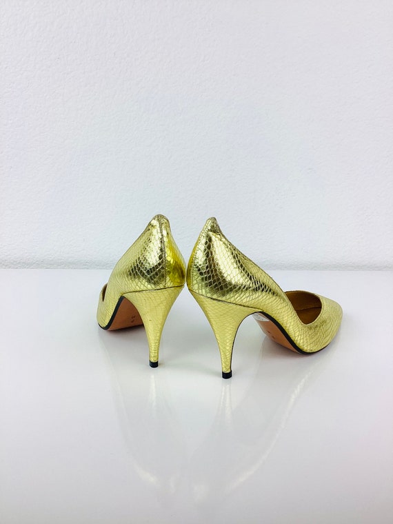 Vintage 1980s BEVERLY FELDMAN Gold METALLIC Snake… - image 6