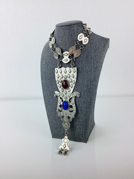 Vintage SILVER ETHNIC TRIBAL Aristocraft Boho Cho… - image 3