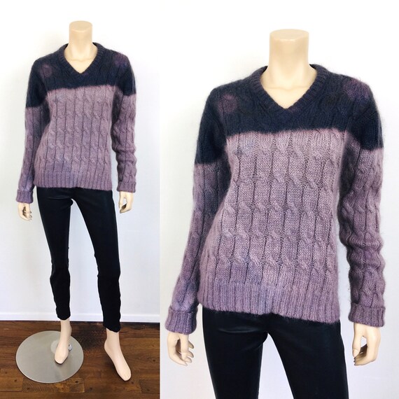 Vintage 1970s TIE DYE Ombre Wool & MOHAIR Pull Ove