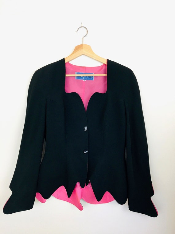 【美品】ヴィンテージ Thierry Mugler アシンメトリージャケット THIERRY MUGLER ジャケット アシンメトリー 変形ヴィンテージ9AR