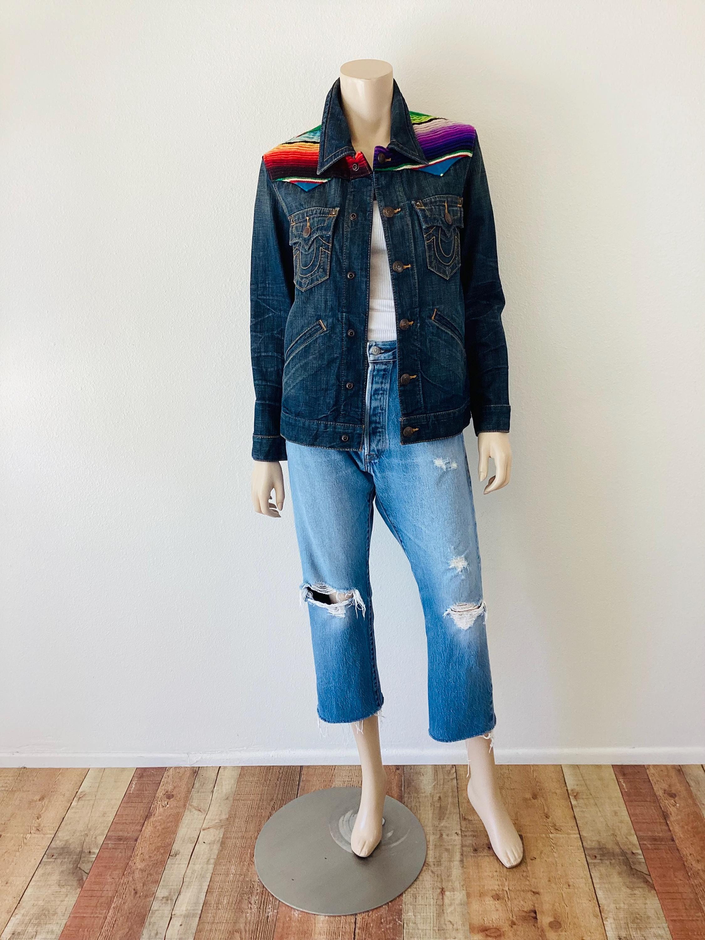 TRUE RELIGION Denim & SERAPE Jean Jacket - Etsy