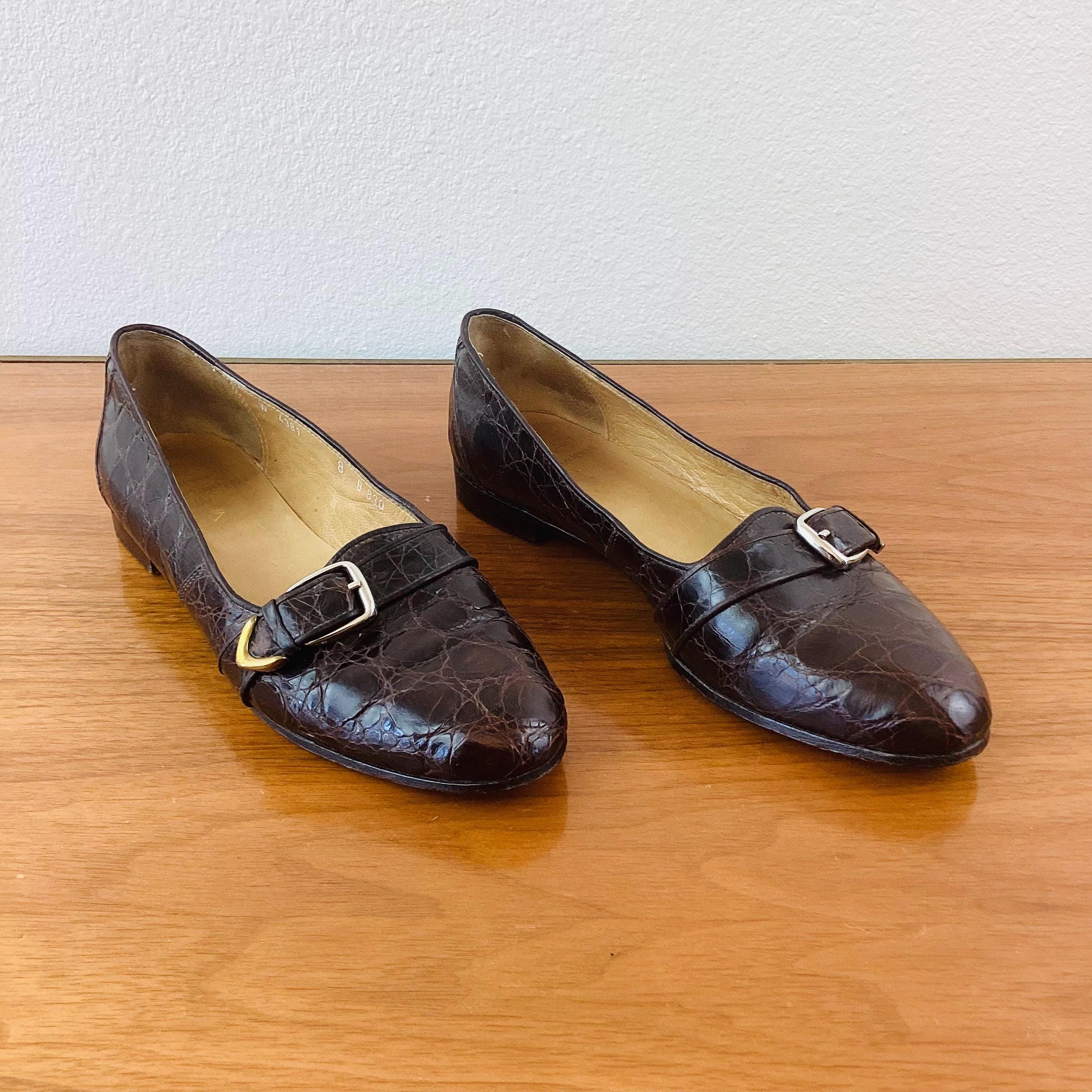 Vintage 1990s Polo Ralph Lauren made in Italy black leather loafers Vintage 1990s RALPH LAUREN Brown Reptile Leather Loafers  main image 2