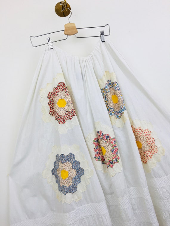 Vintage FEED SACK  PATCHWORK Quilt Embellished Ed… - image 9