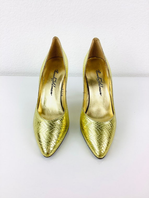 Vintage 1980s BEVERLY FELDMAN Gold METALLIC Snake… - image 3