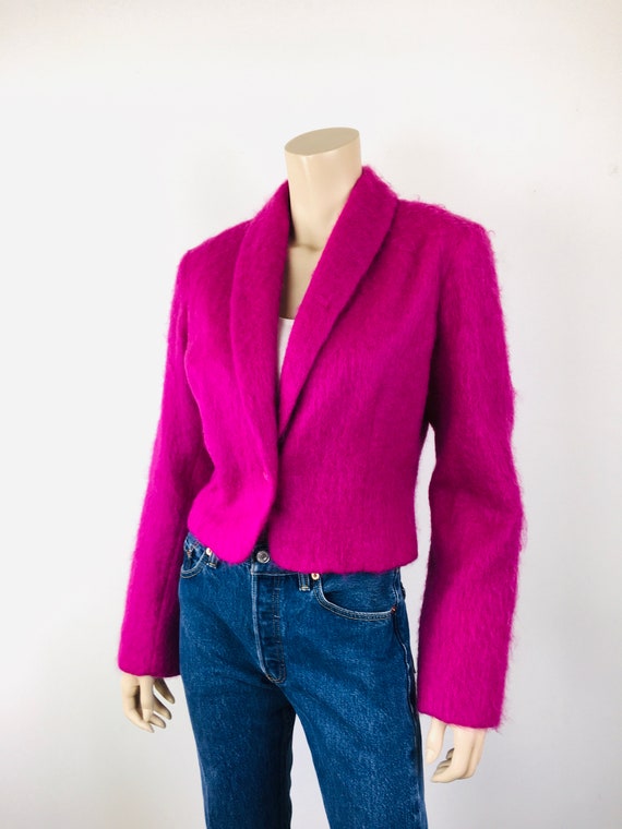 Vintage 1980s / 1990s PURPLE MOHAIR Cropped Mensw… - image 4