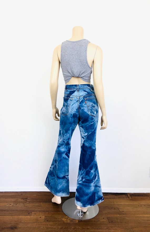 70s Vintage LEVIS BELL BOTTOM Denim Jeans Orange … - image 6