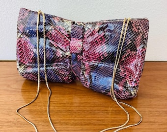 Vintage 1980s JUDITH LEIBER Colorful SNAKESKIN Bag / Purse