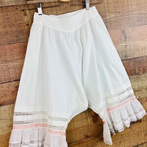 Vintage Antique 1900s EDWARDIAN / VICTORIAN White Cotton & LACE Bloomers image 2