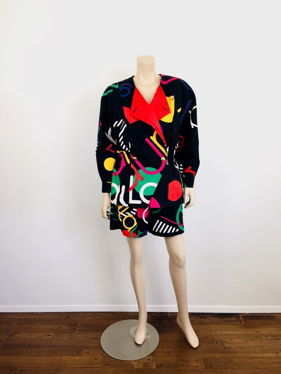 Vintage 1980s NOVELTY LOGO Print LAUREL Jacket & … - image 2