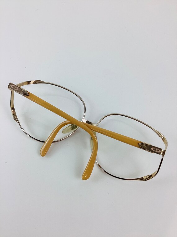Vintage CHRISTIAN DIOR Big OVERSIZED Glasses / Sunglasses Gold