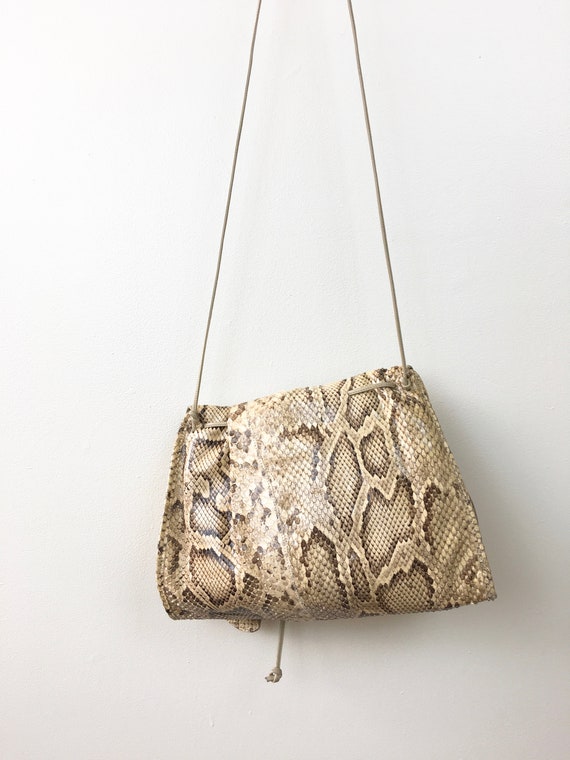 Vintage 1980s CARLOS FALCHI Natural SNAKESKIN Pyt… - image 6