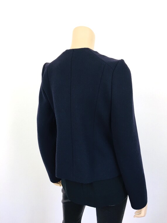 MARNI RUFFLED Front Navy Blue Zip Front Jacket 20… - image 8