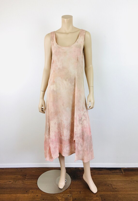 Vintage 1990s Muted TIE DYE Effect LOOSE Fit Crin… - image 7
