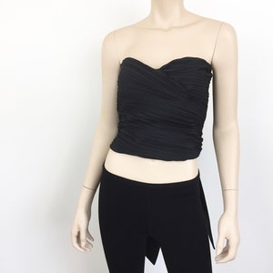 ARMANI Pleated Strapless BUSTIER CORSET Top with Bow Tie image 3