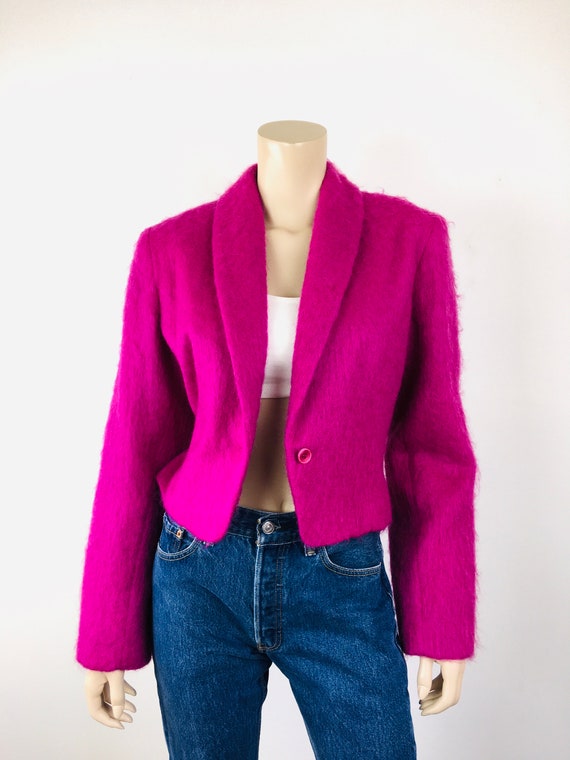 Vintage 1980s / 1990s PURPLE MOHAIR Cropped Mensw… - image 6