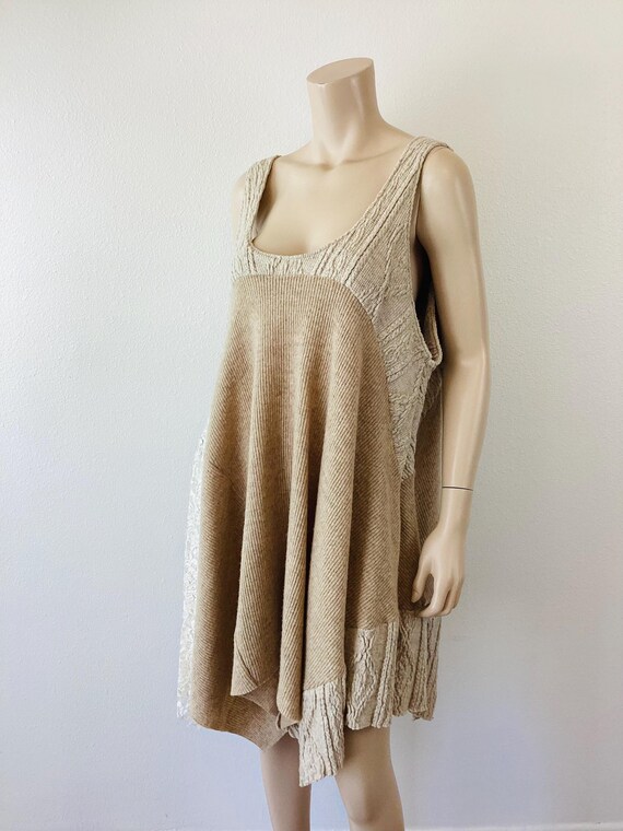 AGURI PATCHWORK Wool SWEATER Oversized Trapeze Ju… - image 5