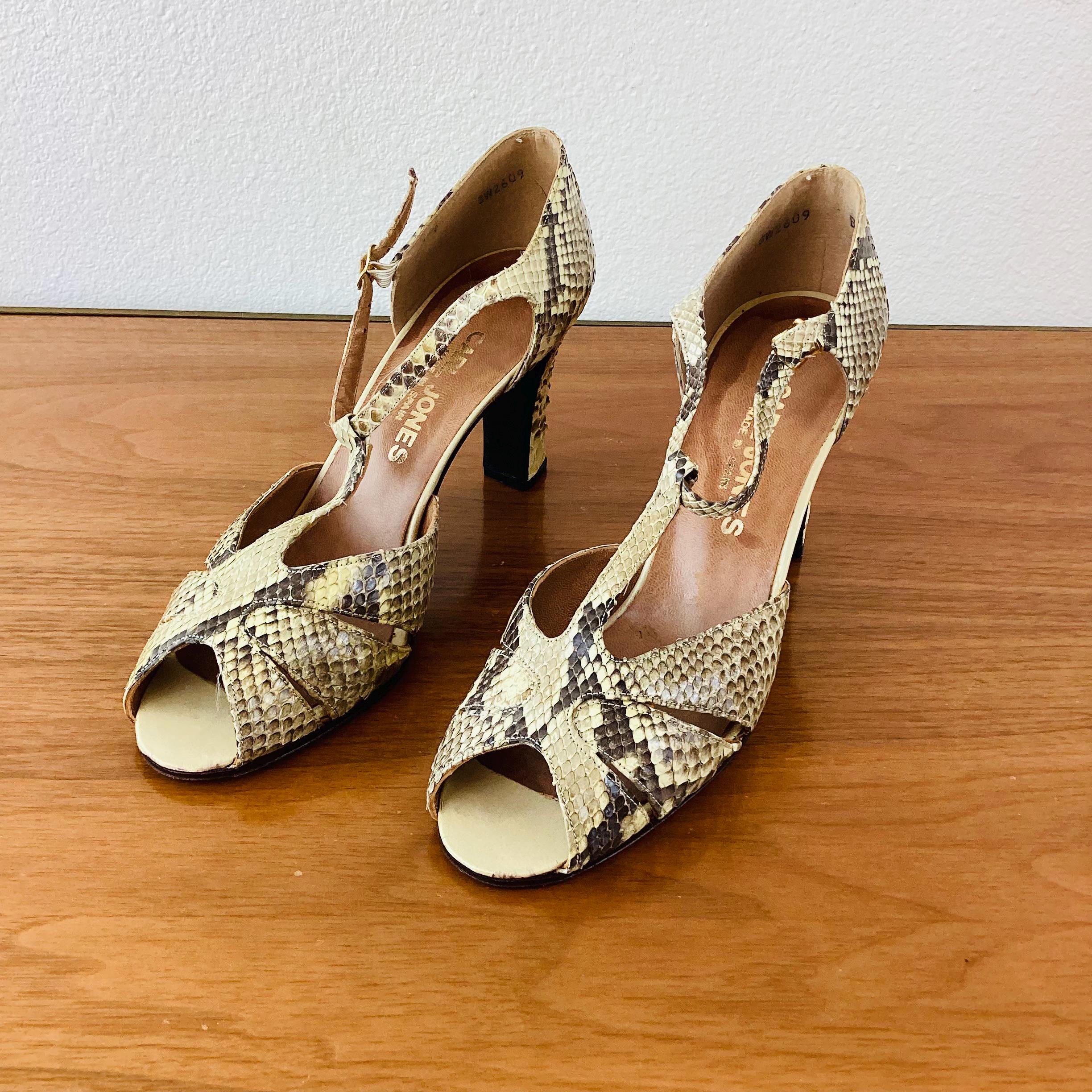 Snakeskin Platforms Heels - Etsy
