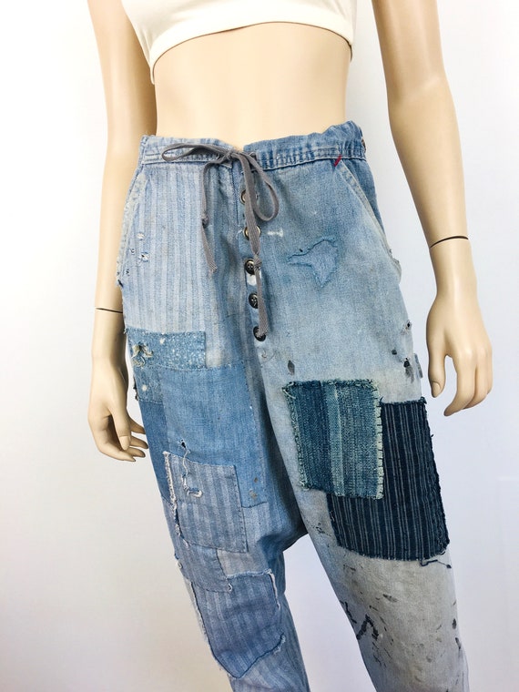 GREG LAUREN Handmade PATCHWORK Vintage Denim / Ov… - image 2
